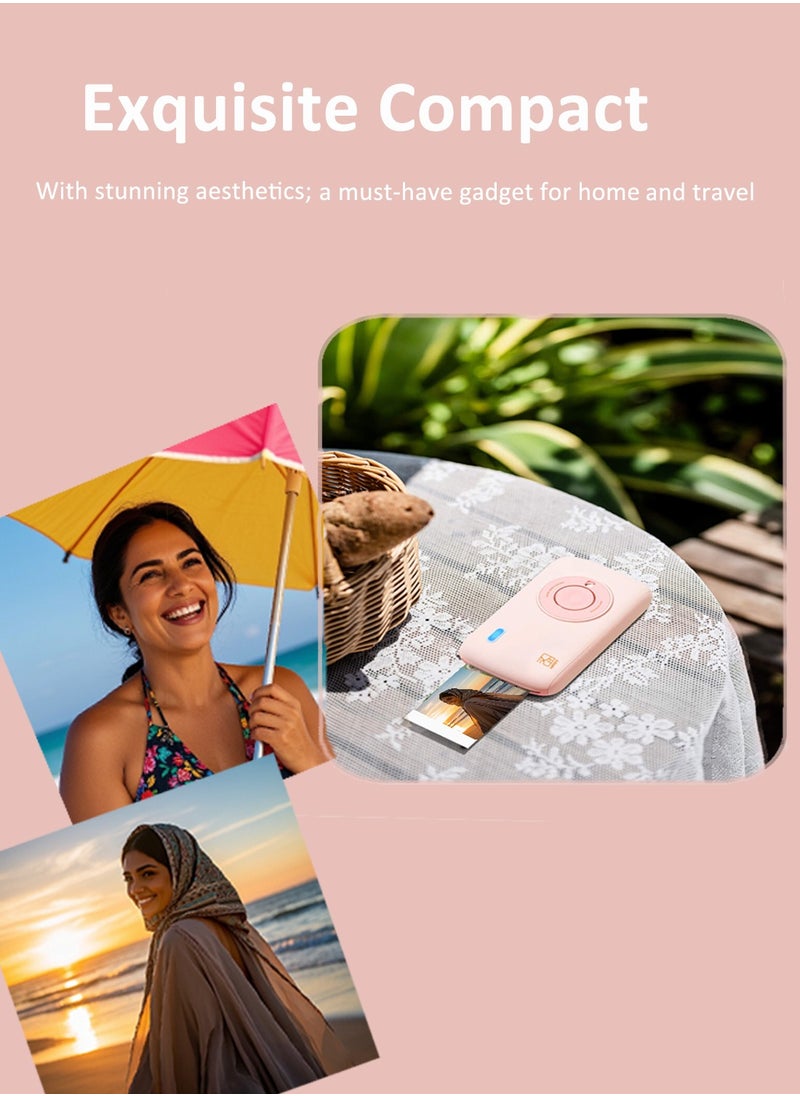 HPRT CP2100 2×3 Inch Sublimation Photo Printer – Pink | With 10 Sheets Photo Paper | High-Resolution AR Motion Prints | App-Controlled  - Image 2