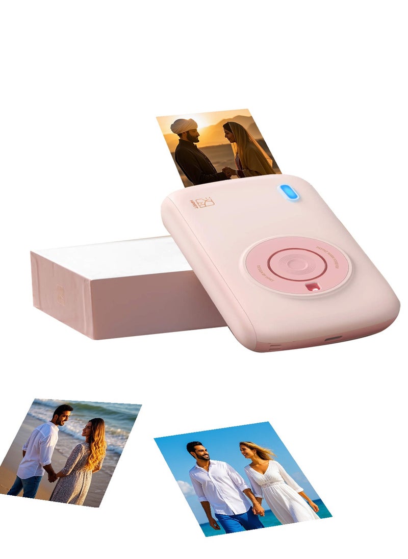 HPRT CP2100 2×3 Inch Sublimation Photo Printer – Pink | With 10 Sheets Photo Paper | High-Resolution AR Motion Prints | App-Controlled  - Image 1