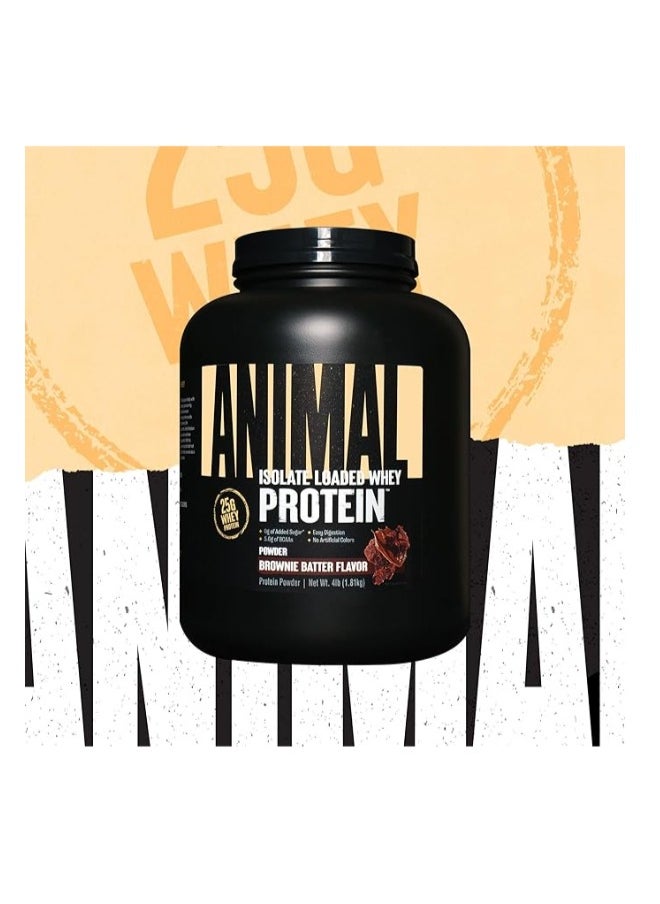 UNIVERSAL NUTRITION - Animal Whey Isolate Whey Protein Powder – Isolate Loaded for Post Workout and Recovery – Low Sugar with Highly Digestible Whey Isolate Protein - Brownie Batter - 4 Pounds - Image 1