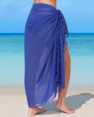 Rossopesca Womens Beach Sarong Chiffon Swimsuit Coverups Sheer Bikini Wraps for Swimwear Bathing Suit Cover Up - Image 4