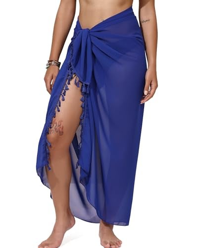 Rossopesca Womens Beach Sarong Chiffon Swimsuit Coverups Sheer Bikini Wraps for Swimwear Bathing Suit Cover Up - Image 1