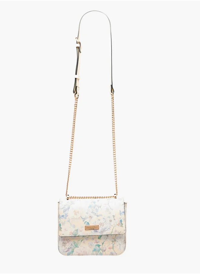 بابريكا Women's Floral Print Crossbody Bag with Chain Strap