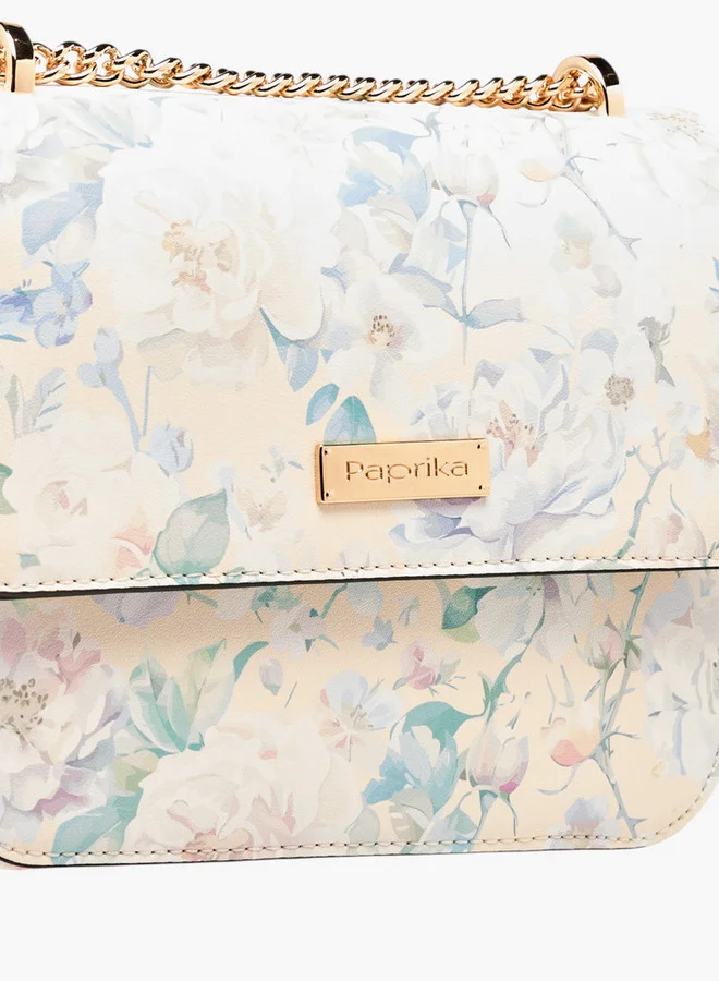 بابريكا Women's Floral Print Crossbody Bag with Chain Strap