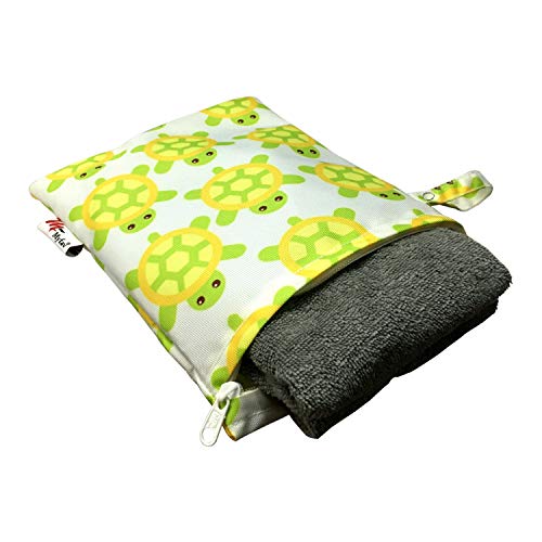 Myfav MY FAV Multiutility Wet & Dry Pouch with Zipper | Reusable & Washable Travel Organizer Bag for Beach, Pool, Stroller, Toiletries, Diapers, Wet Swimsuits & Gym Clothes – Turtle Print - Image 2