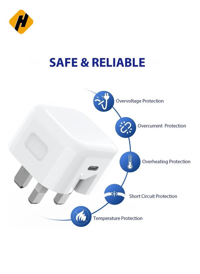 HuHa Apple 20W Usb-C Power Adapter Iphone 13 SERIES - Ipad Pro White  - Image 3