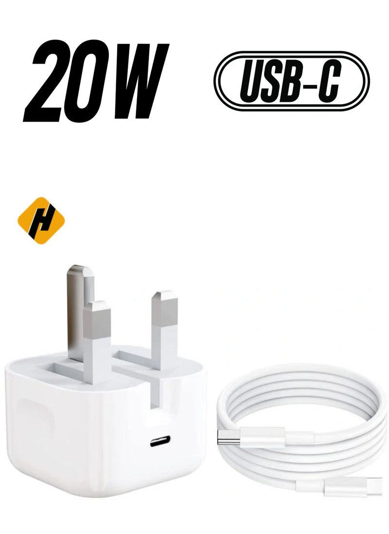 HuHa Apple 20W Usb-C Power Adapter Iphone 13 SERIES - Ipad Pro White  - Image 1