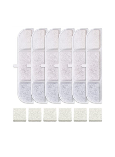 Cat Water Fountain Filters, 6 Packs Replacement Filters for Battery Operated Compatible with DownyPaws Cat Water Fountain DPWFP6, 3 Months Set of Replacement Filters