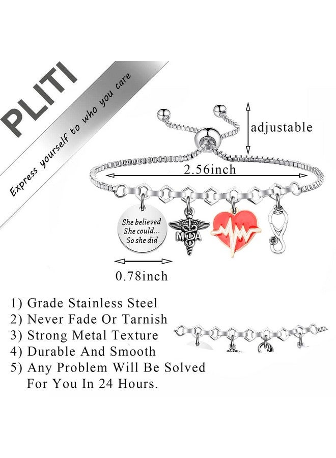PLITI Medical Assistant Gift Medical Assistant Graduation Gift She Believed She Could So She Did Ma Charm Bangle (She Believed Ma Bg) - Image 2
