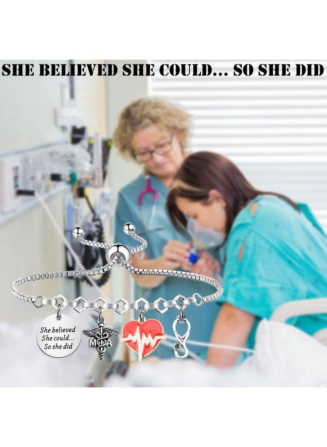 PLITI Medical Assistant Gift Medical Assistant Graduation Gift She Believed She Could So She Did Ma Charm Bangle (She Believed Ma Bg) - Image 3