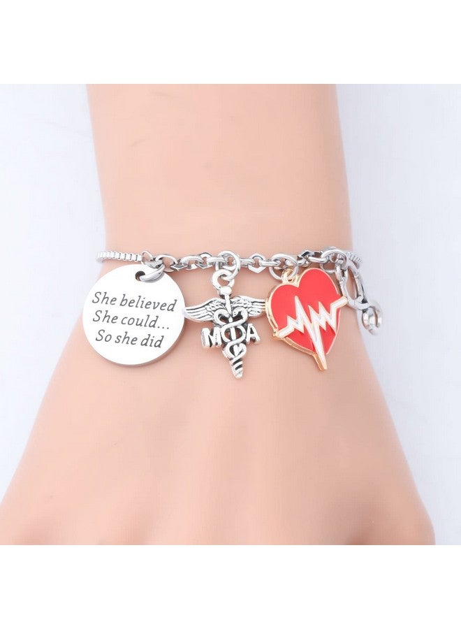 PLITI Medical Assistant Gift Medical Assistant Graduation Gift She Believed She Could So She Did Ma Charm Bangle (She Believed Ma Bg) - Image 4