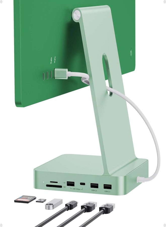 PULWTOP USB C HUB for iMac 24 inch 2021, 7 in 1 USB Hub Adapter iMac Accessories with USB C 10Gbps 3*USB A SD/TF Card Reader, Docking Station Support Expand M.2 NVMe SSD (Not Included) (Green) - Image 1