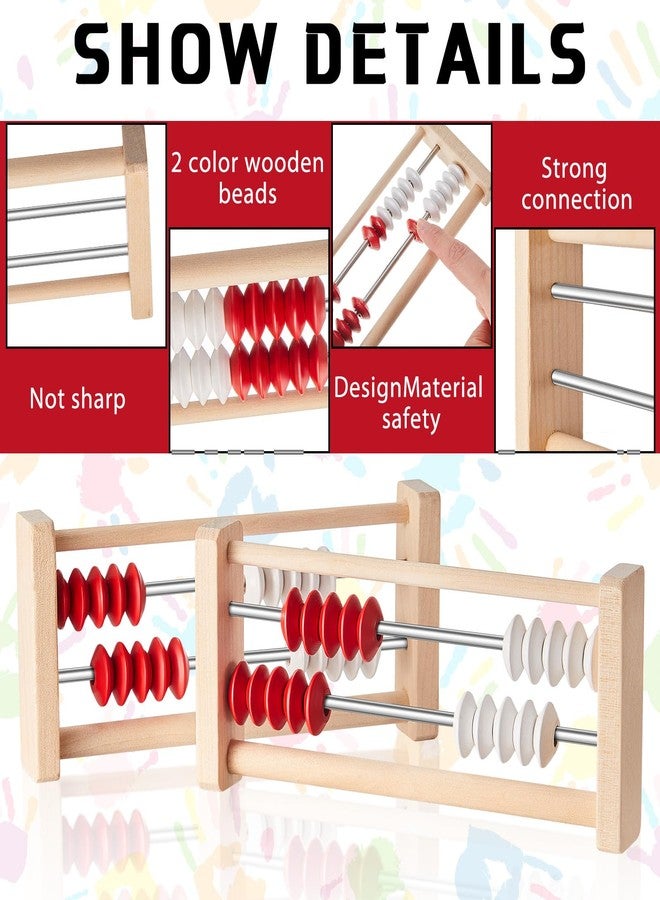 Saysurey 8 Pcs Mini 20-Bead Wooden Rekenrek Abacus, Abacus for Kids Math, Math Counters Manipulatives Counting Rack for Kids Educational Toys Elementary Toddlers Preschool Learning - Image 3
