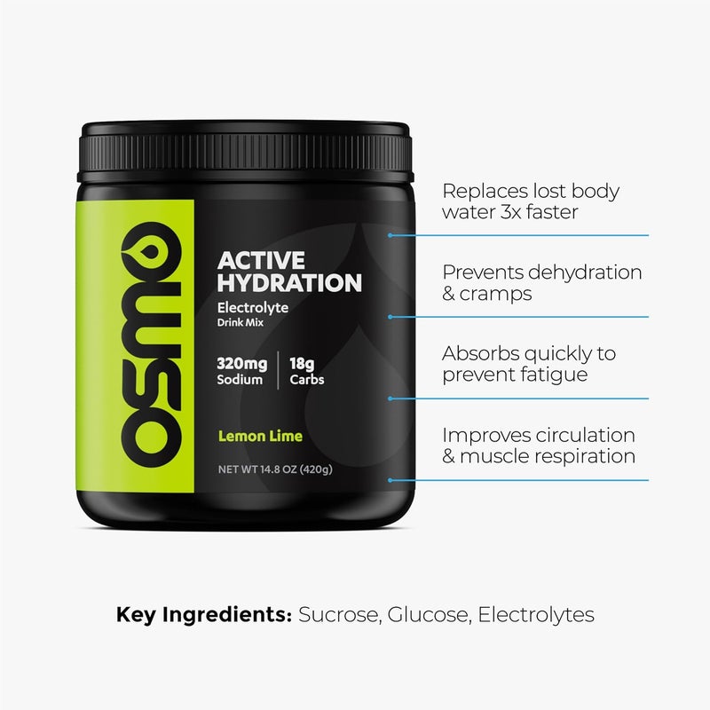 Osmo Active Hydration Electrolyte Powder 20 Servings  Includes Sodium Magnesium Potassium Carbs  Vitamins Cane Sugar  All Natural Ingredients 3X Faster Hydration Boosts Power  Endurance - Image 3