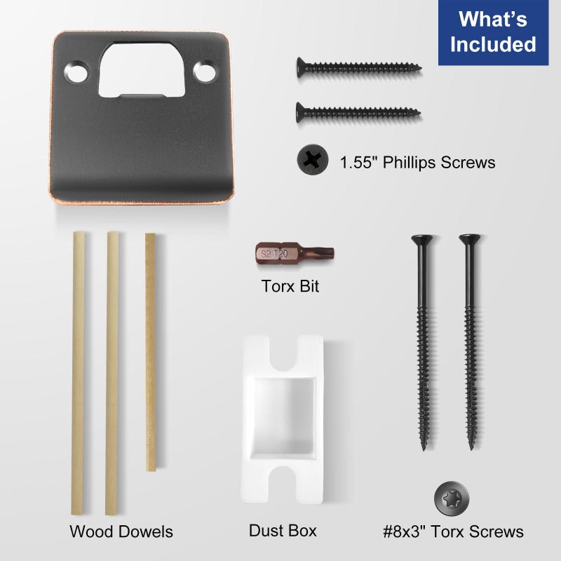 Mosecyou Extended Lip Strike Plate 2-1/4"" X 2-1/4""  Heavy Duty Version With Reinforced Torx/Star Screws & Bit  Door Latch Extender Striker  Exterior/Interior Restorer Kit (Oil Rubbed Bronze  1 Pack) - Image 4