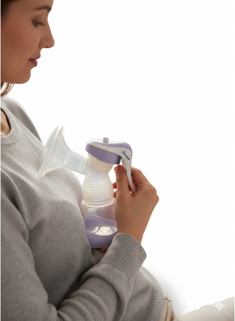  جرانزيا مضخة ثدي جرانزيا اليدوية – Manual Breast Pump Comfort وسادة سيليكون لراحة قصوى، شفط صحي وسهل التنظيف مع زجاجة مرفقة للاستخدام الفوري. - Image 2