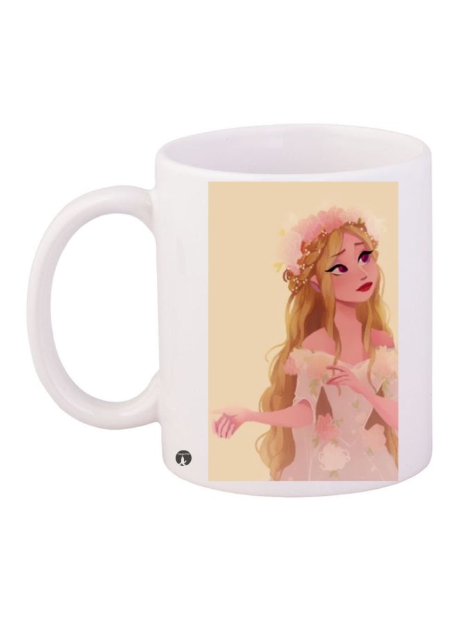 RYN Printed Coffee Mug White/Pink/Gold