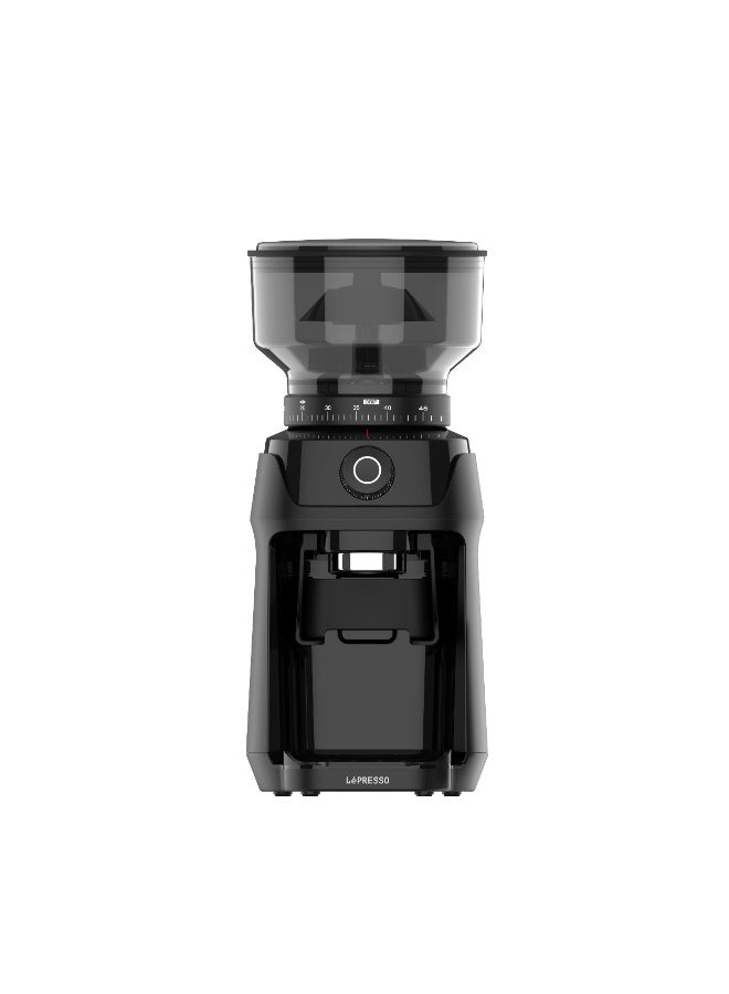 LePRESSO Macinare Burr Coffee Grinder / 48mm Stainless Steel Conical Burr / 60 Grind Settings / Espresso Coffee Grinder / 200g Bean Hopper / Precision Coffee Bean Grinder - Black - Image 3