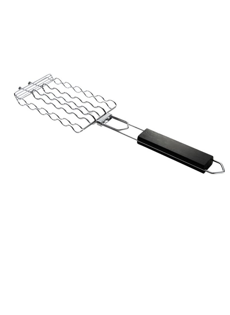 SYOSI Barbecue Grilling Basket BBQ Hot Dog Griller Rack Premium Quality Metal Rack for 6 Hot Dogs Strong load-bearing capacity Grill Mesh Clip Holder for Picnic Kitchen Tools  - Image 2