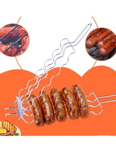 SYOSI Barbecue Grilling Basket BBQ Hot Dog Griller Rack Premium Quality Metal Rack for 6 Hot Dogs Strong load-bearing capacity Grill Mesh Clip Holder for Picnic Kitchen Tools  - Image 5