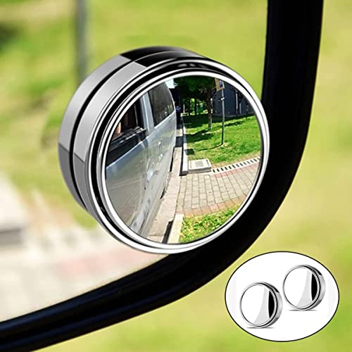 ONICORN® Blind Spot Mirrors, 2 inch Round HD Glass Convex 360° Wide Angle Side Rear View Mirror with ABS Housing for Cars, SUV, Bikes and Trucks (PACK OF 2, SILVER) - Image 2
