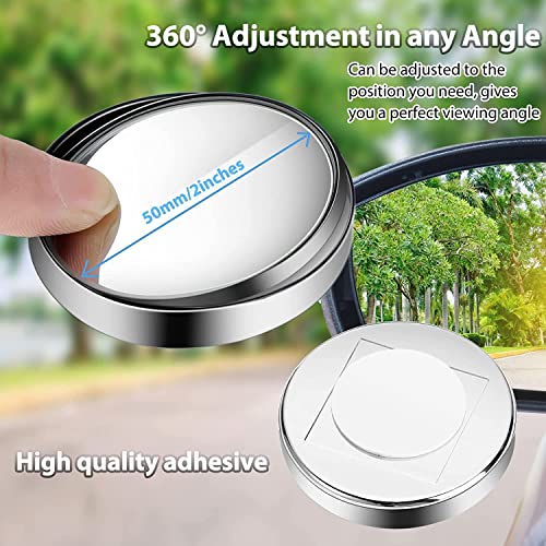 ONICORN® Blind Spot Mirrors, 2 inch Round HD Glass Convex 360° Wide Angle Side Rear View Mirror with ABS Housing for Cars, SUV, Bikes and Trucks (PACK OF 2, SILVER) - Image 4