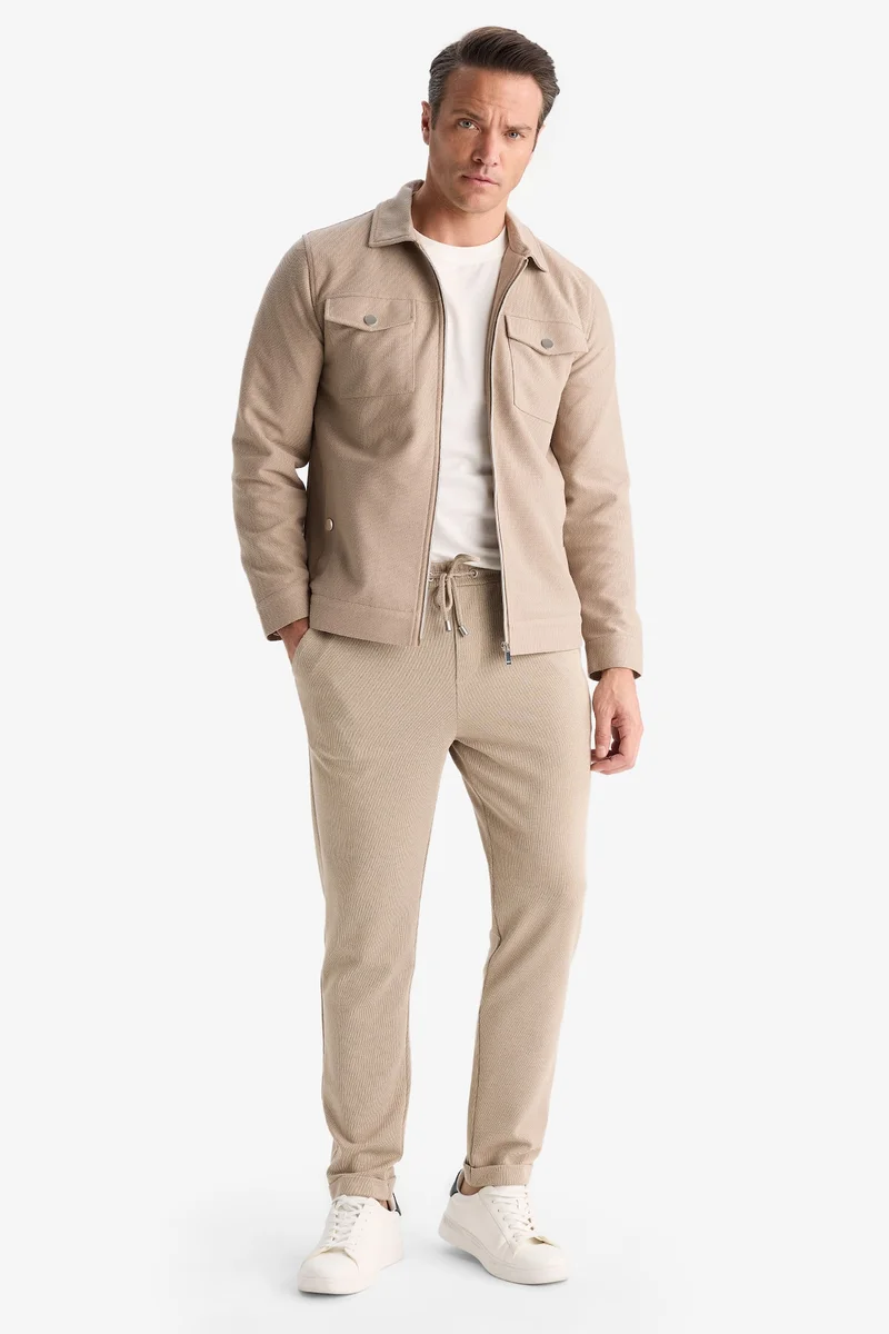 ديفاكتو Slim Fit Polo Zippered Jacket