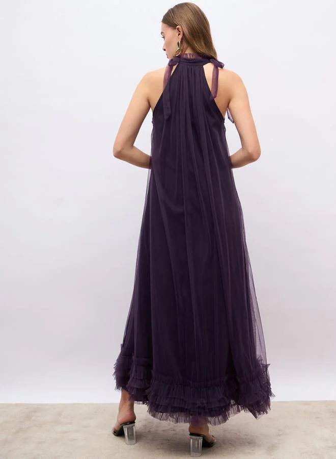 Styli Halter Chiffon Dress