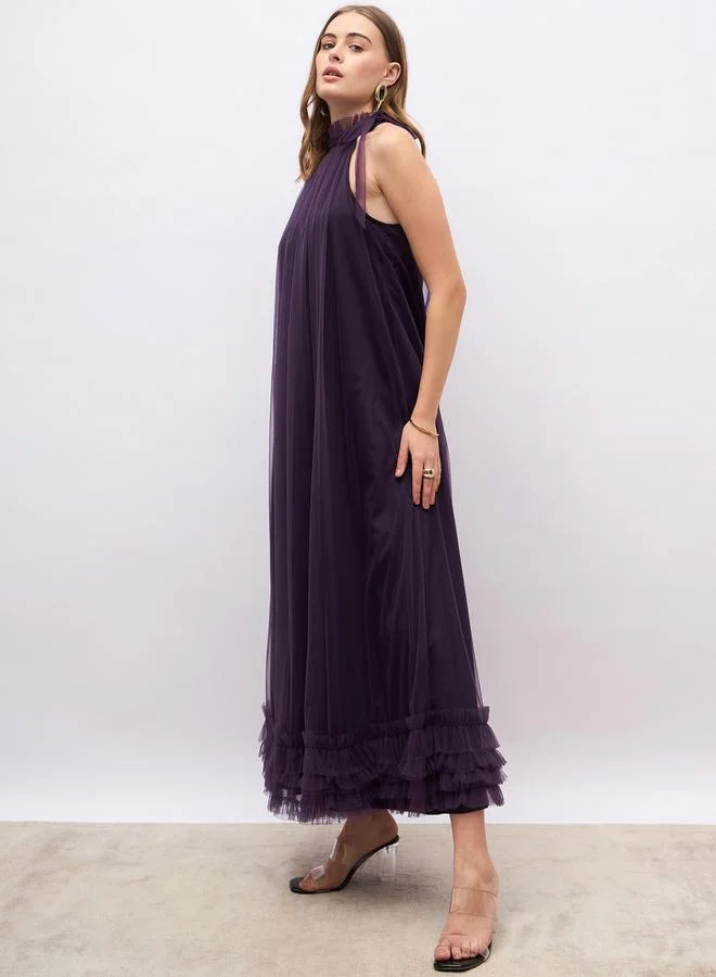 Styli Halter Chiffon Dress