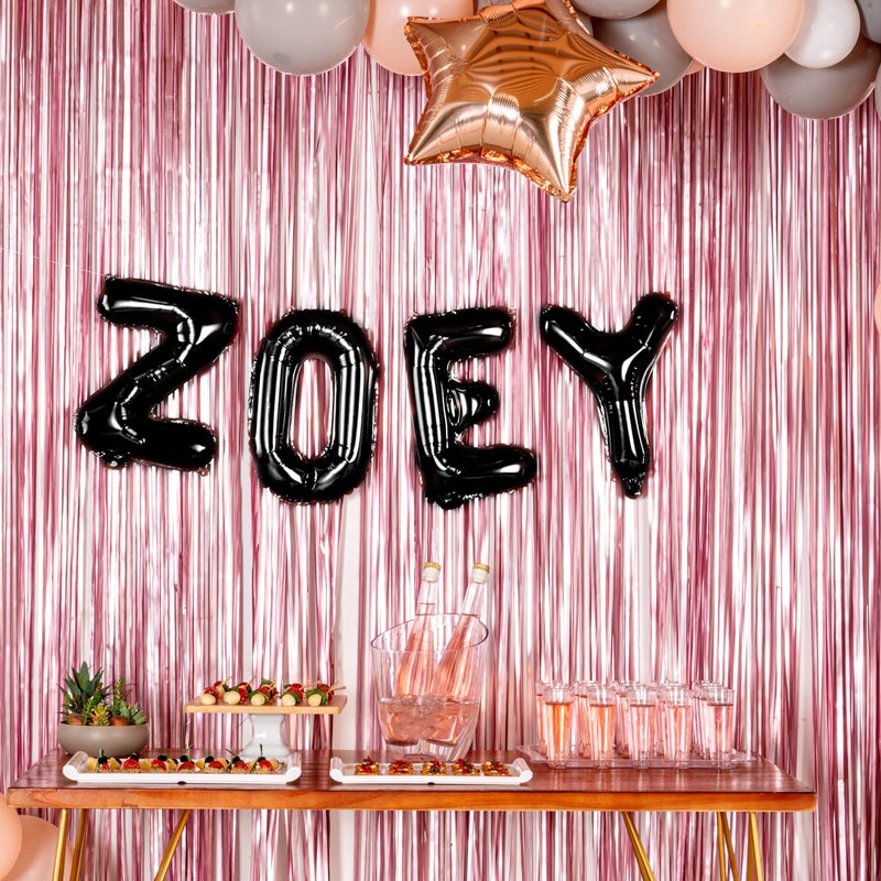 Restaurantware بالون حروف بالونيفاي 16 بوصة، بالون حفلة حرف - حرف ز، بالون ميتاليك أسود، ذاتي الإغلاق، حلقة تعليق، زينة لعيد الميلاد، الزفاف، أو التخرج - Image 4
