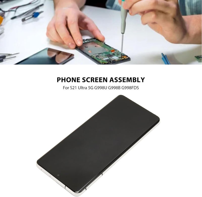 S21 Ultra Screen Replacement, Smartphone Display Screen Assembly S21 Screen Replacement S 21 Ultra LCD Screen Replacement with Screwdrivers Pick Pry Bar Suction Cup for S21 Ultra - Image 3