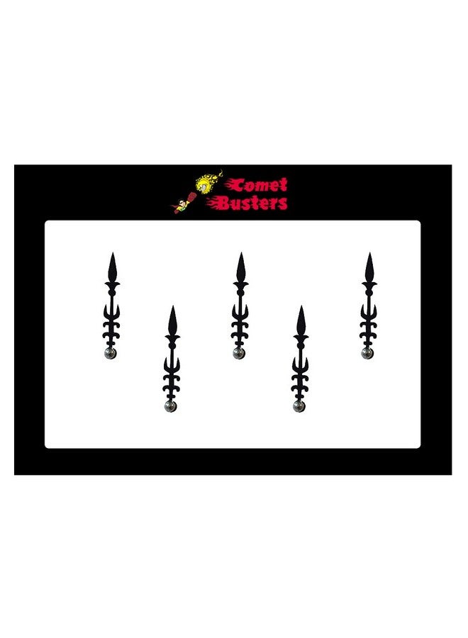 Comet Busters Fancy Black Bindi With Silver Dot (BIN744) - Image 3