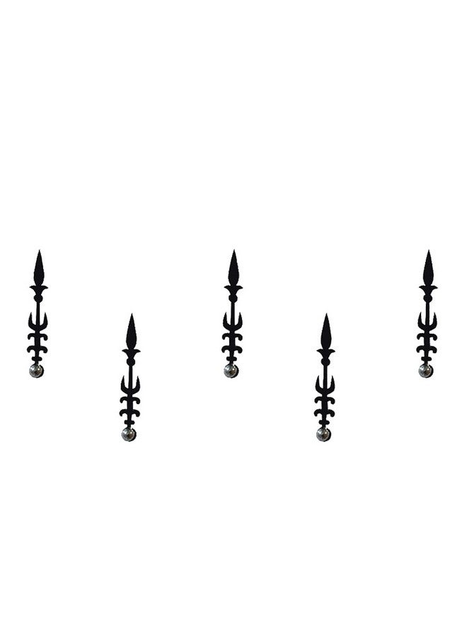 Comet Busters Fancy Black Bindi With Silver Dot (BIN744) - Image 1