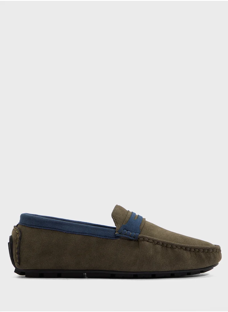 روبرت وود Color Block Suede Loafers