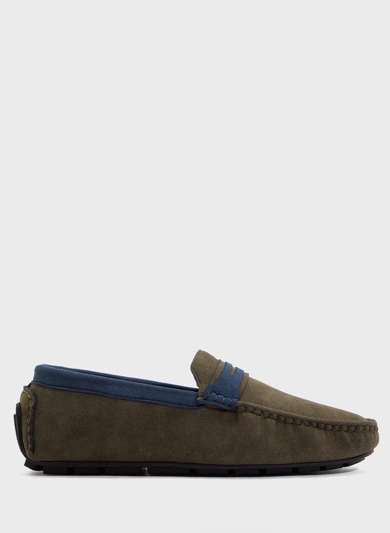 Robert Wood Color Block Suede Loafers  - Image 1