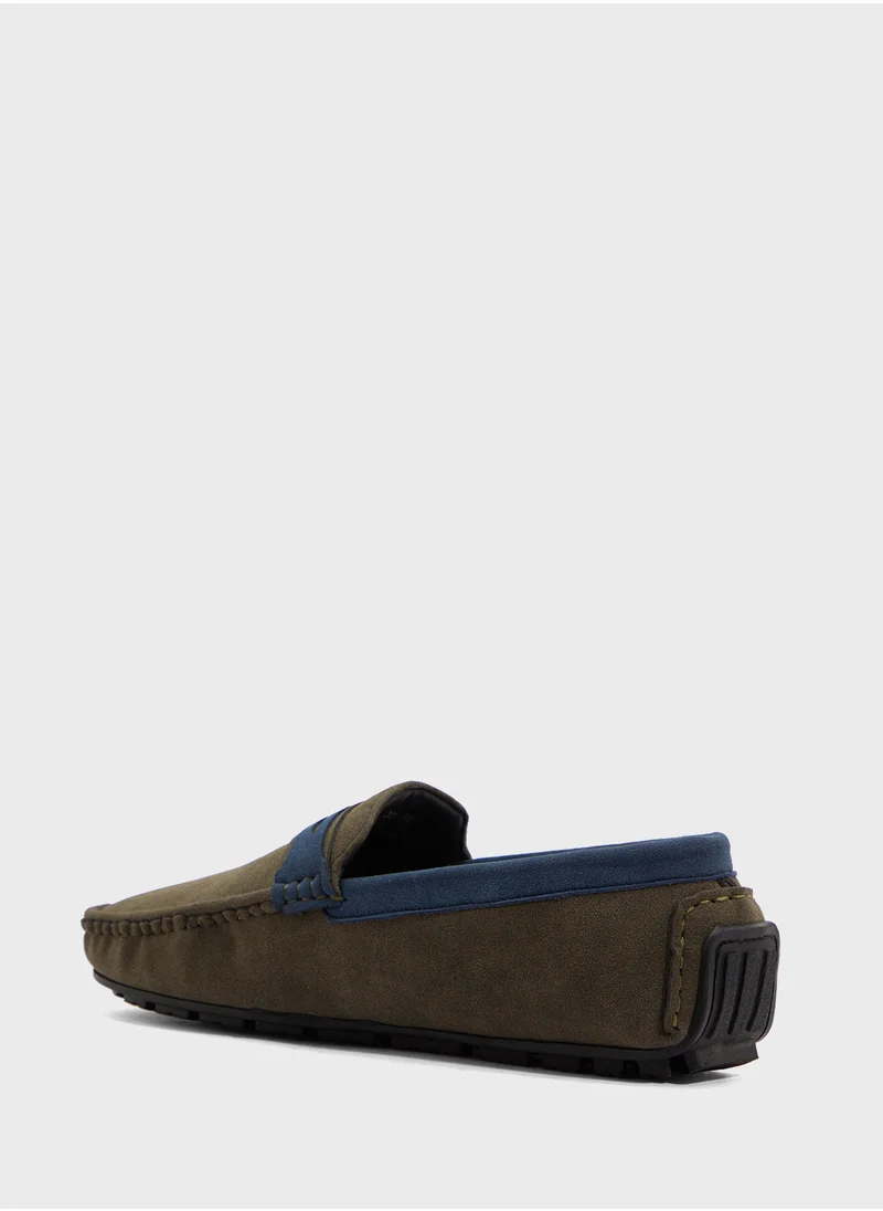 روبرت وود Color Block Suede Loafers