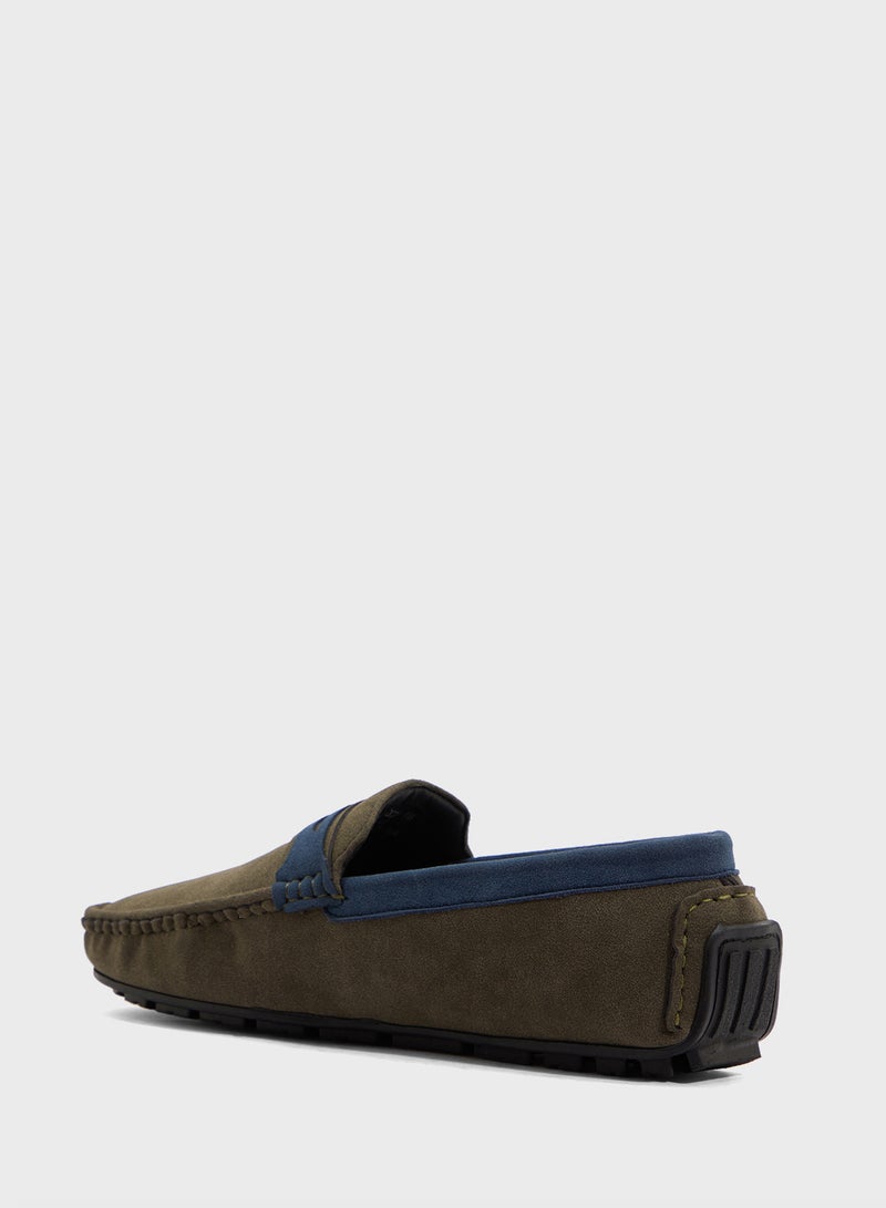Robert Wood Color Block Suede Loafers  - Image 2