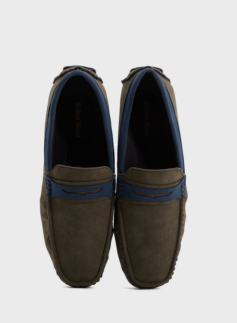 Robert Wood Color Block Suede Loafers  - Image 4