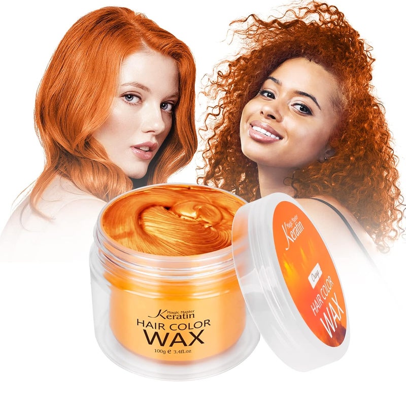 Magic Master Keratin Hair Wax Color Orange Magic Master Keratin Temporary Hair Color Dye for Color Treated Hair Natural Styling Instant Kids Mud Cream Gel 34 Fl Oz Girl Gifts Party Cosplay DIY Childrens Day