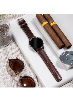 Vagave Genuine Leather Watch Band 20mm 22mm 24mm Fossil Diesel Lacoste Casio Armani Tissot Nacar Polo Tissot Daniel Klein Classic Watch Band Leather Strap Brown  - Image 5