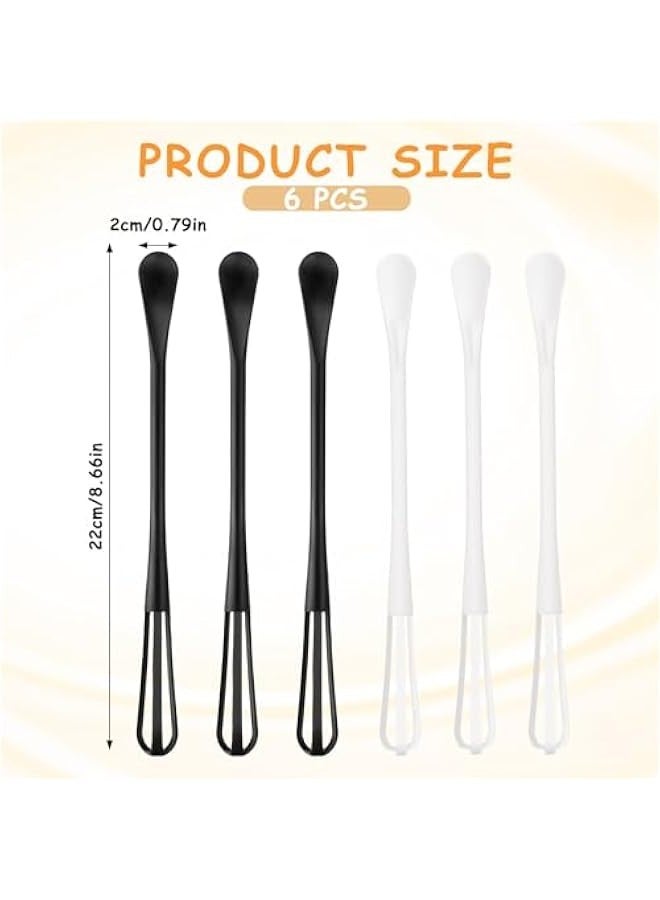 بيوينتي متعددة الوظائف صغيرة الجلد ، 6 قطع صغيرة 2 في 1 أدوات الجلد ملعقة سكر صغيرة خلط بالون الجلد Wisking أداة مجموعة لخلط مكونات ضرب خلط الصلصات - Image 2
