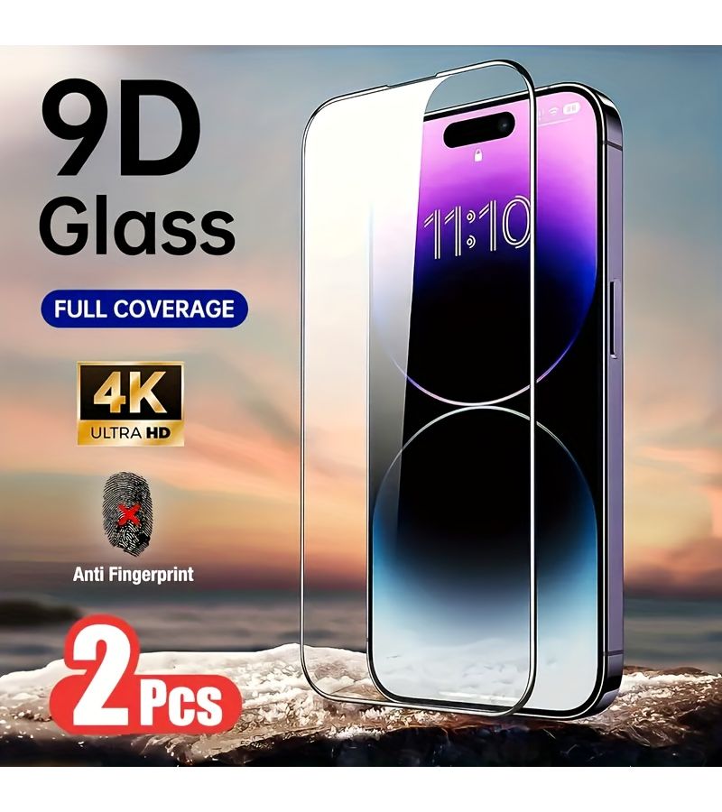 Tempered Glass Screen Protector 2 Pack For iPhone 15 Full Coverage - Image 1