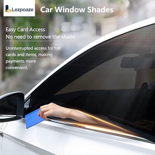 Lezpoaze 4-Pack Car Window Shades with Insect Screen, UV Blocking & Breathable Mesh, Universal Fit for 96% Cars, for Baby Kids Travel Camping, Heat Insulation & Privacy Protection - Image 2