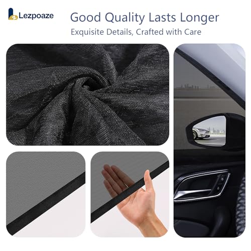 Lezpoaze 4-Pack Car Window Shades with Insect Screen, UV Blocking & Breathable Mesh, Universal Fit for 96% Cars, for Baby Kids Travel Camping, Heat Insulation & Privacy Protection - Image 5