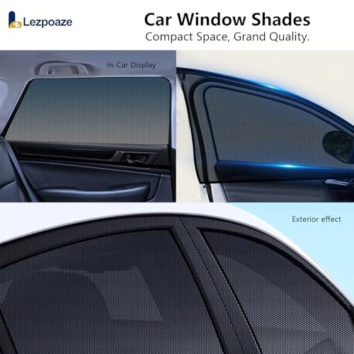 Lezpoaze 4-Pack Car Window Shades with Insect Screen, UV Blocking & Breathable Mesh, Universal Fit for 96% Cars, for Baby Kids Travel Camping, Heat Insulation & Privacy Protection - Image 4