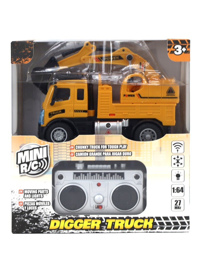 ADDO Addo Remote Control 1:64 Digger Truck  | Toy Car for Kids  - Image 1