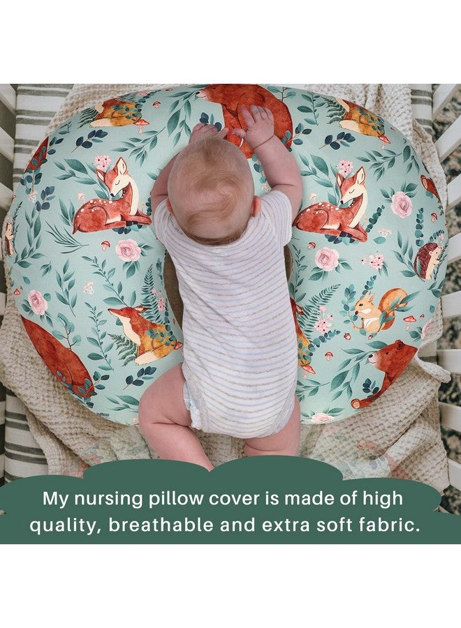 TANOFAR Nursing Pillow Covers, Bear Breastfeeding Pillow Cover for Baby Boys & Girls, Woodland Nursing Pillow Case for Newborn, Soft Fabric Fits Snug On Infant, Washable & Breathable - Image 2