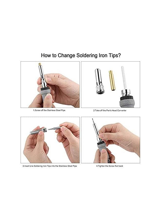erorex - Wood Burning Kit, Wood Burning Pyrography Pen Set, Adjustable Temperature Soldering Engraving and Crafts Tools for Wood Burning/Soldering/Carving with Stencils+ Wood Soldering Tips+ Pencils - Image 1