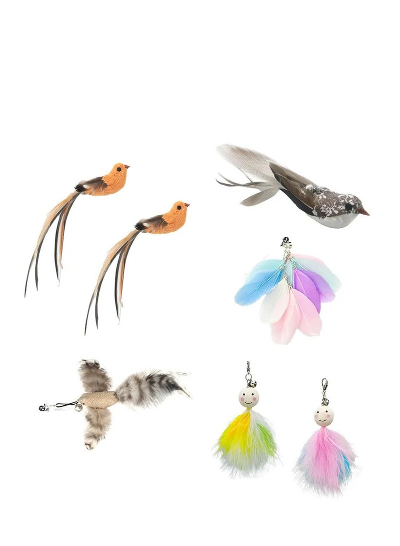 Altheqa Replaceable Feather Birds Pendant for Funny Cat Stick 10 piece - Image 2