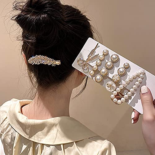 HOMEMATES 6 Pcs Korean Style Pearl Barrettes Women's Set Hairpin Korean Style Hair Clip Marble Alligator bobby pins Duckbilled Headdress Jewelry Hair Accessories - Image 5