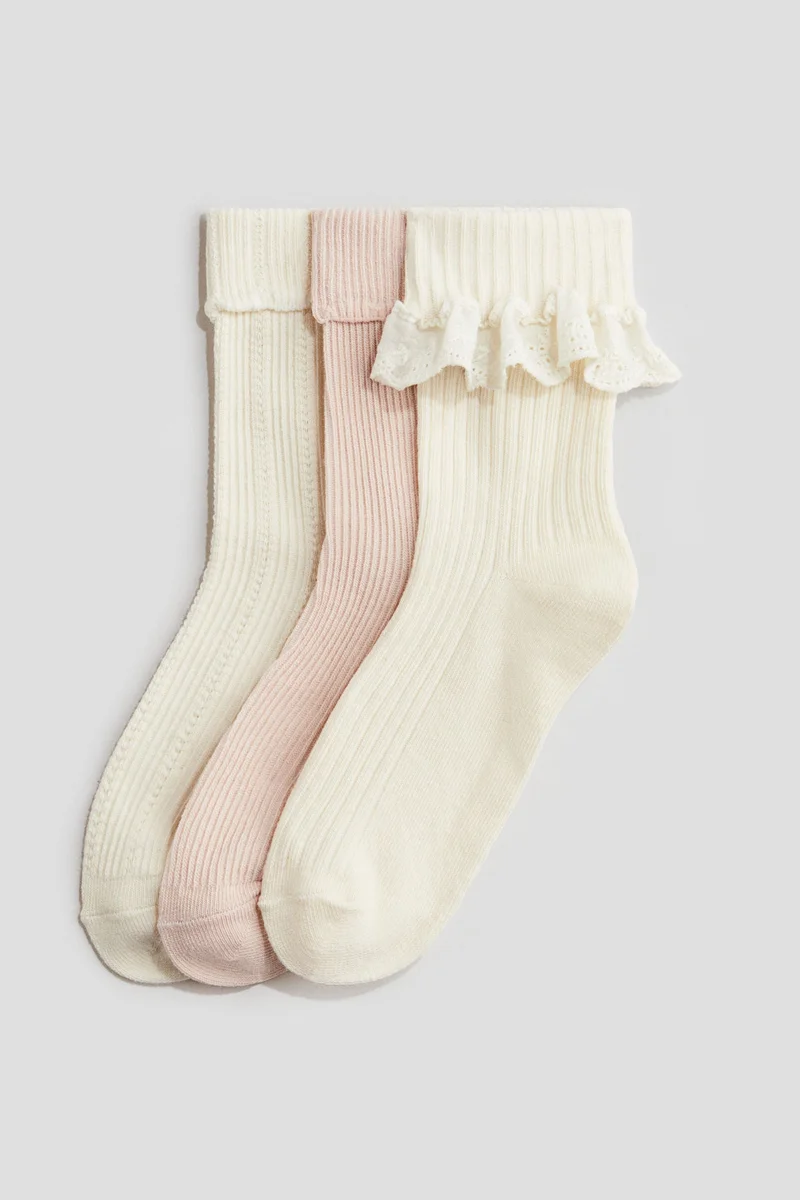 H&M 3-pack overlock-detail socks